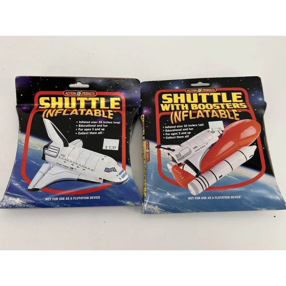 Vintage 1998 Action Products Inflatable Space Shuttle Toy Lot Of 2